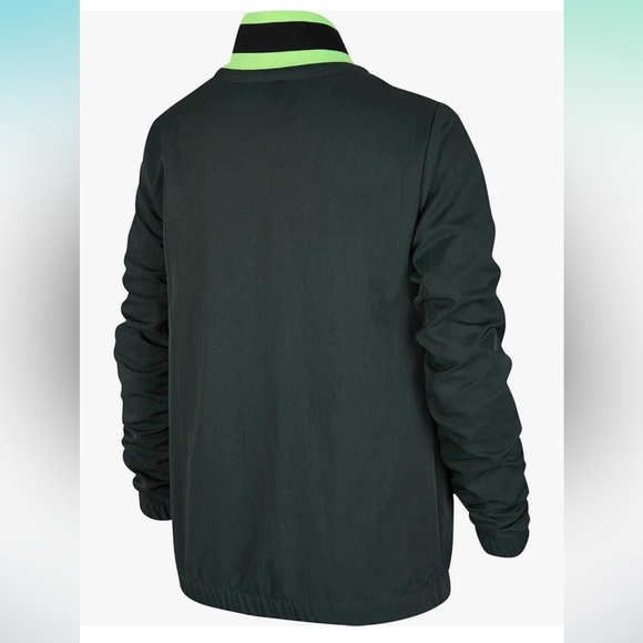 Nike Sportswear Hoopfly Jacket Bomber Coat Green Pink Logo Button Down Sz Large - Picture 3 of 3